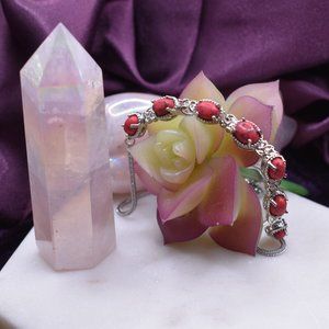 Red Howlite Bolo Bracelet